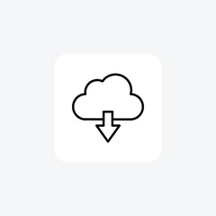 Upload, cloud, fully editable vector flat icon

