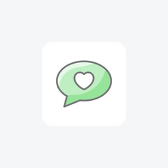 Love chat, romance fully editable vector flat icon

