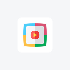Play youtube fully editable vector icon

