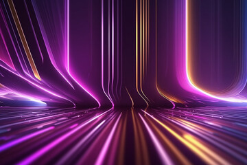 abstract background bright neon rays and glowing lines,  flash traffic energy highway, purple color creative wallpaper
