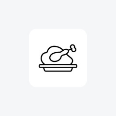 Chicken, christmas food fully editable vector icon

