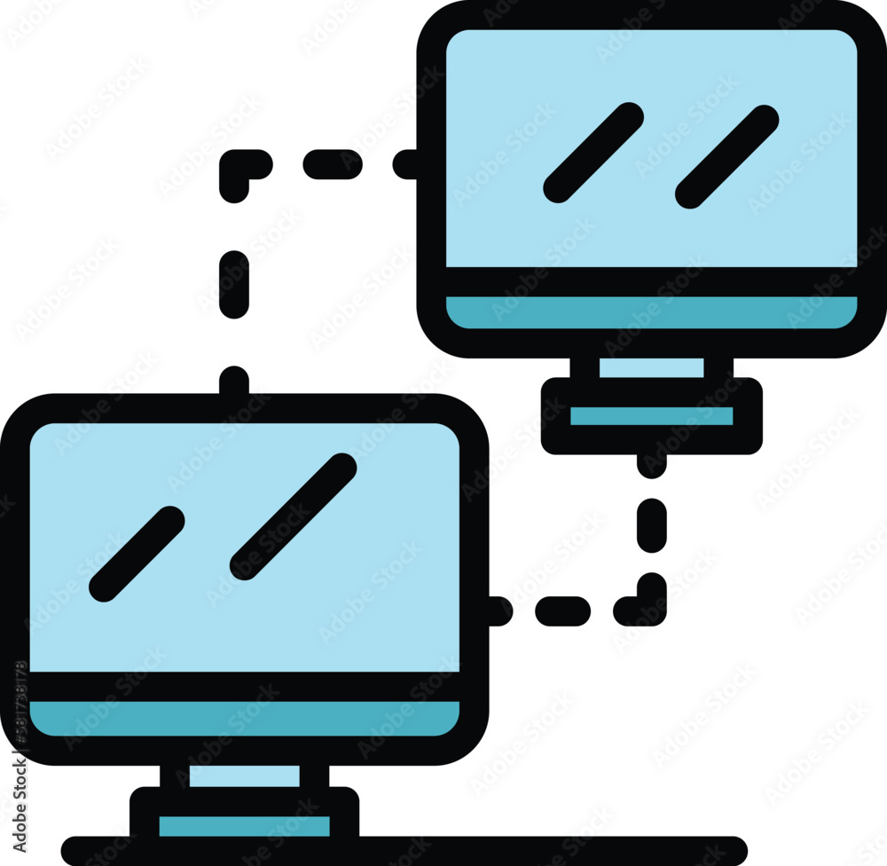 Poster computers backup icon. outline computers backup vector icon for web design isolated on white backgro
