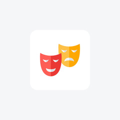Comedy mask show fully editable vector icon

