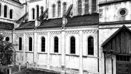 Aerial view of St Francis Church exterior in Vienna, Austria