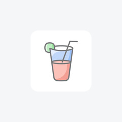 Beverages, juices, drink fully editable vector icon

