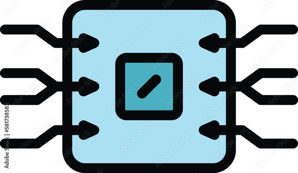 Poster chip backup icon. outline chip backup vector icon for web design isolated on white background color 