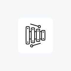 Xylophone, beats, fully editable vector icon
