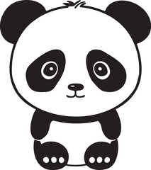 A cute cartoon panda, vector illustration. 