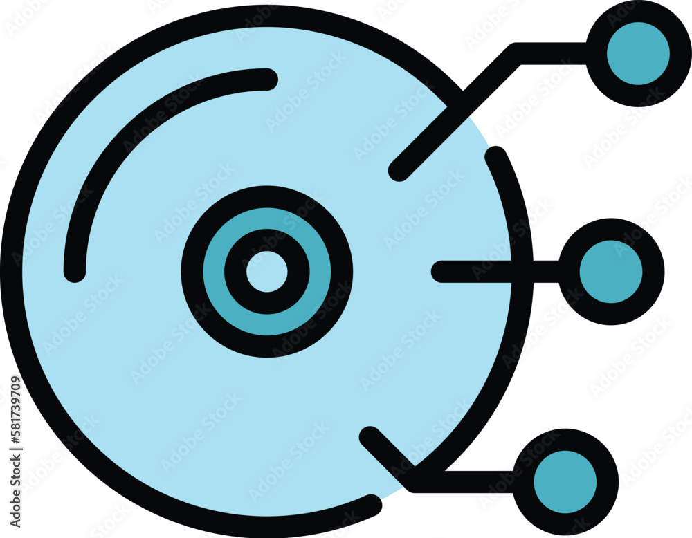 Poster disc backup icon. outline disc backup vector icon for web design isolated on white background color 