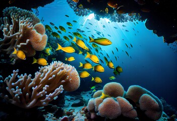 Obraz premium coral reef in the sea made with generative ai