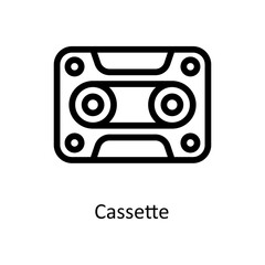 Cassette Vector  outline Icons. Simple stock illustration stock