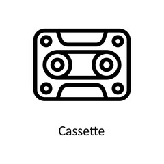 Cassette Vector  outline Icons. Simple stock illustration stock