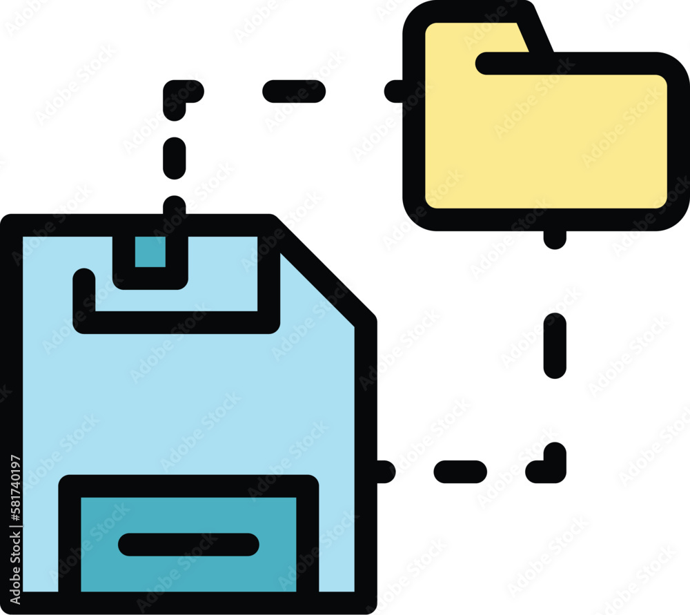 Poster media folder backup icon. outline media folder backup vector icon for web design isolated on white b