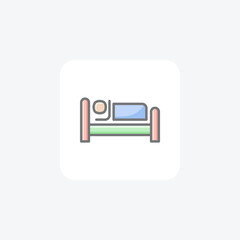 Sleeping bed icon fully editable vector icon

