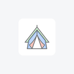 Camping tent fully editable vector icon

