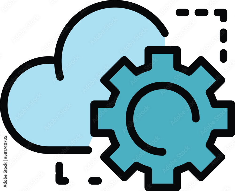 Poster cloud setting icon. outline cloud setting vector icon for web design isolated on white background co