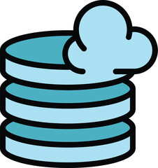 Server cloud icon. Outline Server cloud vector icon for web design isolated on white background color flat