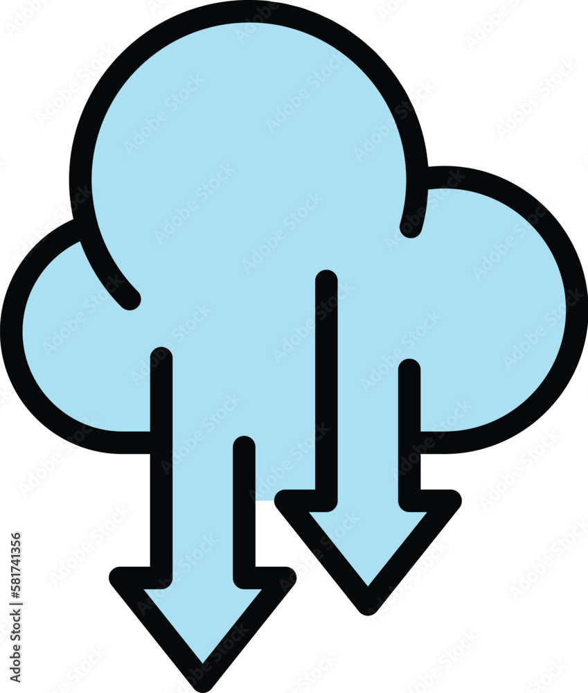 Poster cloud backup icon. outline cloud backup vector icon for web design isolated on white background colo
