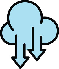 Cloud backup icon. Outline Cloud backup vector icon for web design isolated on white background color flat