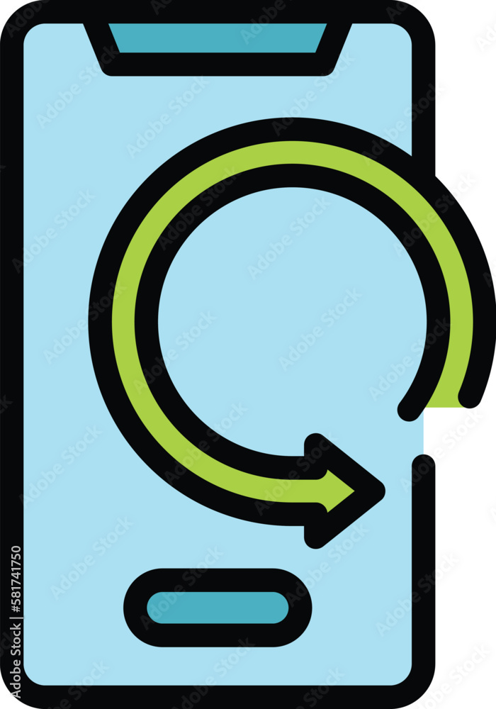 Poster phone backup icon. outline phone backup vector icon for web design isolated on white background colo