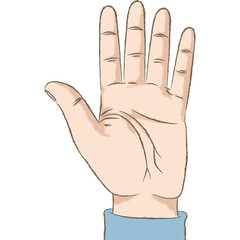 Stop Hand Sign. Retro styled color illustration with a rough texture of a hand making the stop sign.