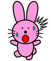 驚くウサギ　イラスト