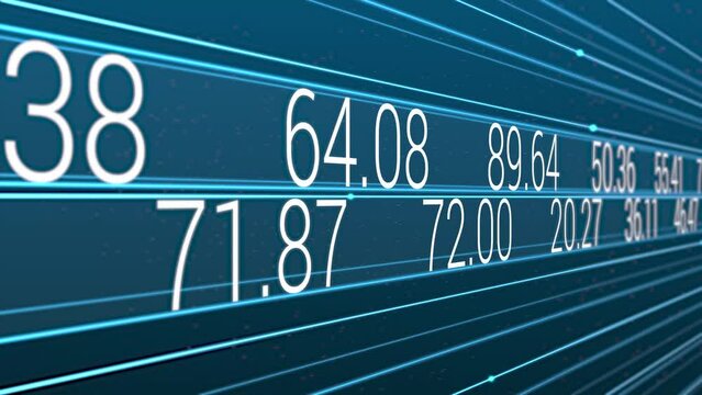 Stock market with changing prices.
Finance, business, banking analyzing concept with trade statistics. 4k animation.