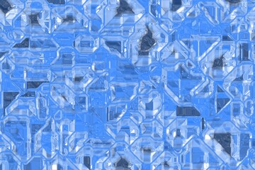 creative blue digital crystals pattern digitally drawn texture background illustration