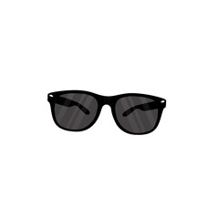 Sunglasses with black color frame on transparent background