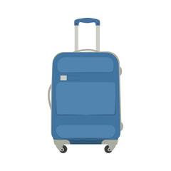 Blue suitcase illustration on transparent background