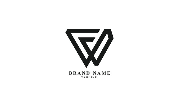 FWB, BWF, WBF, FW, WF, Abstract initial monogram letter alphabet logo design