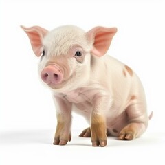Pink pig isolated, Ai Generated