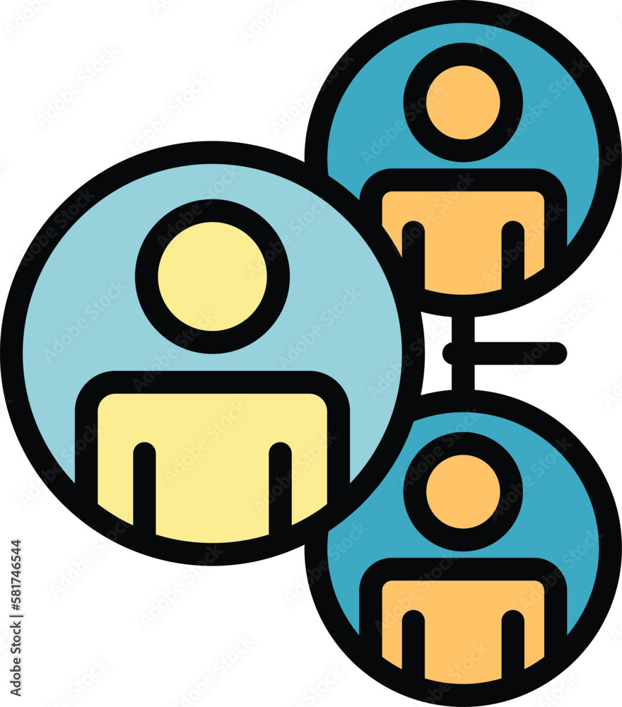 Poster project team icon. outline project team vector icon for web design isolated on white background colo