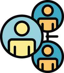 Project team icon. Outline Project team vector icon for web design isolated on white background color flat