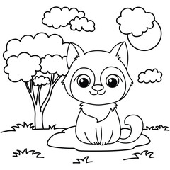 Funny dog cartoon characters vector illustration. For kids coloring book.