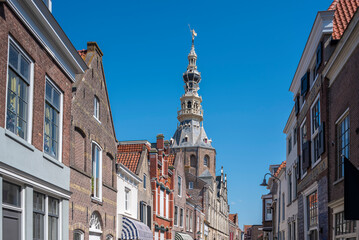 Fototapeta na wymiar Historisches Rathaus in der Meelstraat in Zierikzee. Provinz Zeeland in den Niederlanden