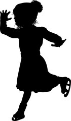 Silhouette Child Ice Skating Christmas Clothing © Christos Georghiou