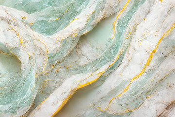 Abstract mint green marble textured background. Fluid art modern wallpaper. AI