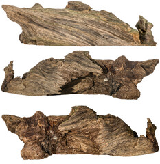 collection of a piece of a root / trunk river wood, driftwood, natural wood, plant root, mangrove wood isolated on transparent background png image compositing footage alpha channel - 581748712