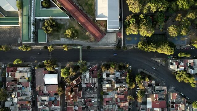 drone shot of lecumberri antique prison in mexico city