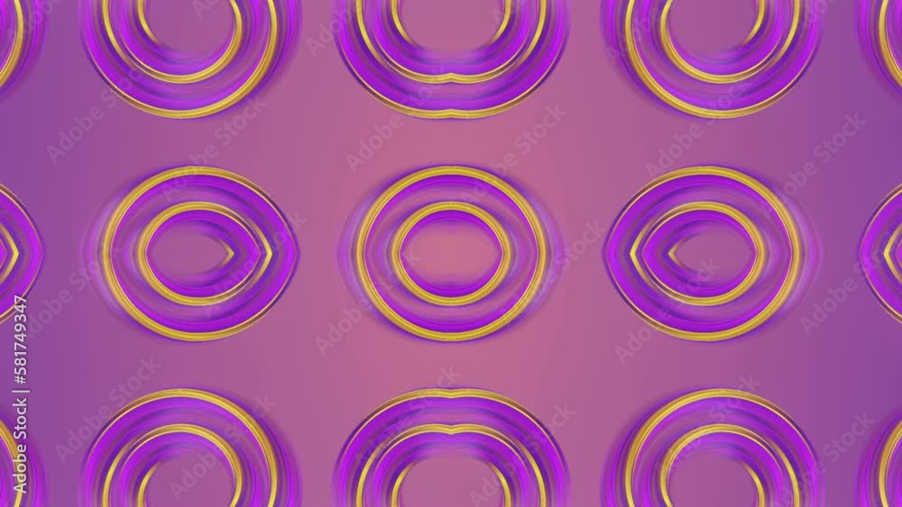 Poster Infinite loop animation pattern of colorful magical shapes. 3d rendering 4K