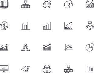 Collection of modern diagram outline icons. Set of modern illustrations for mobile apps, web sites, flyers, banners etc isolated on white background. Premium quality signs.