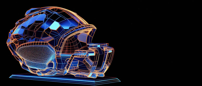 American football helmet illustration isolated - sport icon, Generative AI