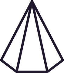 Pyramid vector line icon. Premium quality logo for web sites, design, online shops, companies, books, advertisements. Black outline pictogram isolated on white background