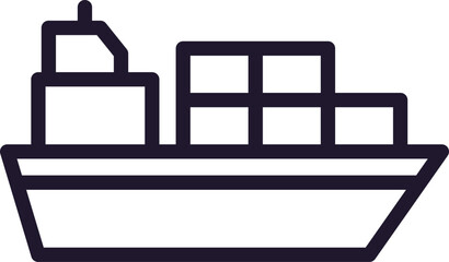 Ship vector line icon. Premium quality logo for web sites, design, online shops, companies, books, advertisements. Black outline pictogram isolated on white background
