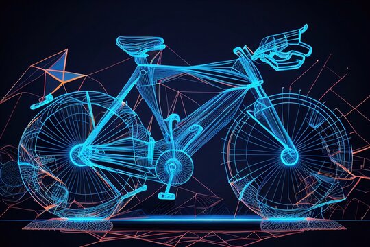 Racing Bicycle high detailed silhouette, isolated and monochrome., Generative AI