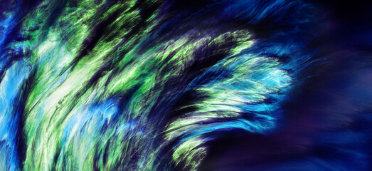 Neon wing. Magic mystic esoteric background. Fractal art for creative graphic design