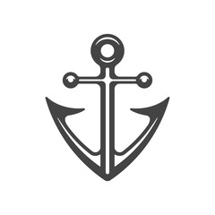 Anchor marine heavy tool ship sea travel journey nautical secure outline vintage icon vector