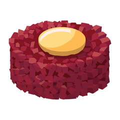 Beef tartare. Vector illustration on a white background