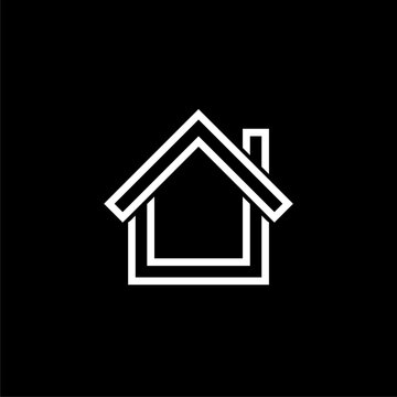 House and home simple icon isolated on black background